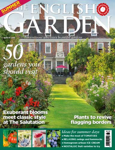 Cover of The English Garden Magazine August 2018. Rae Wilkinson Garden and Landscape Design Surrey, Sussex, Hampshire, London, South-East England